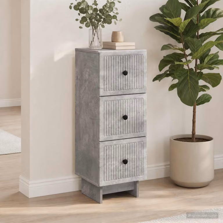 Carrello mobile con cassetti vidaXL Grigio Cemento L: 33 cm, P: 34,5 cm, H: 90 cm