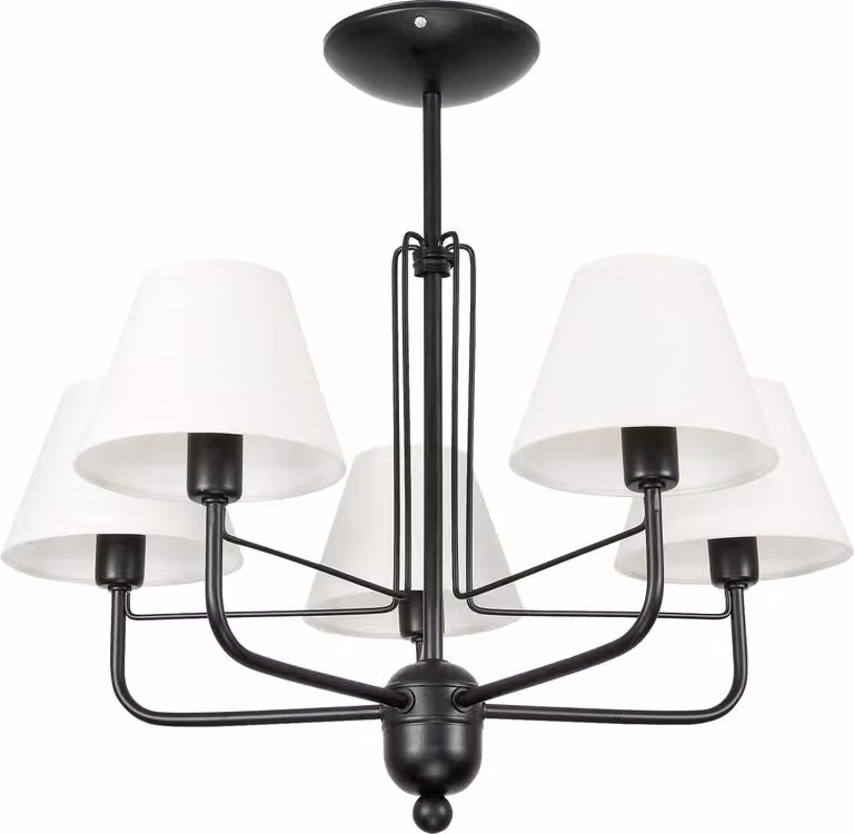 Lampada da soffitto nera con paralume bianco ERIS 7-860