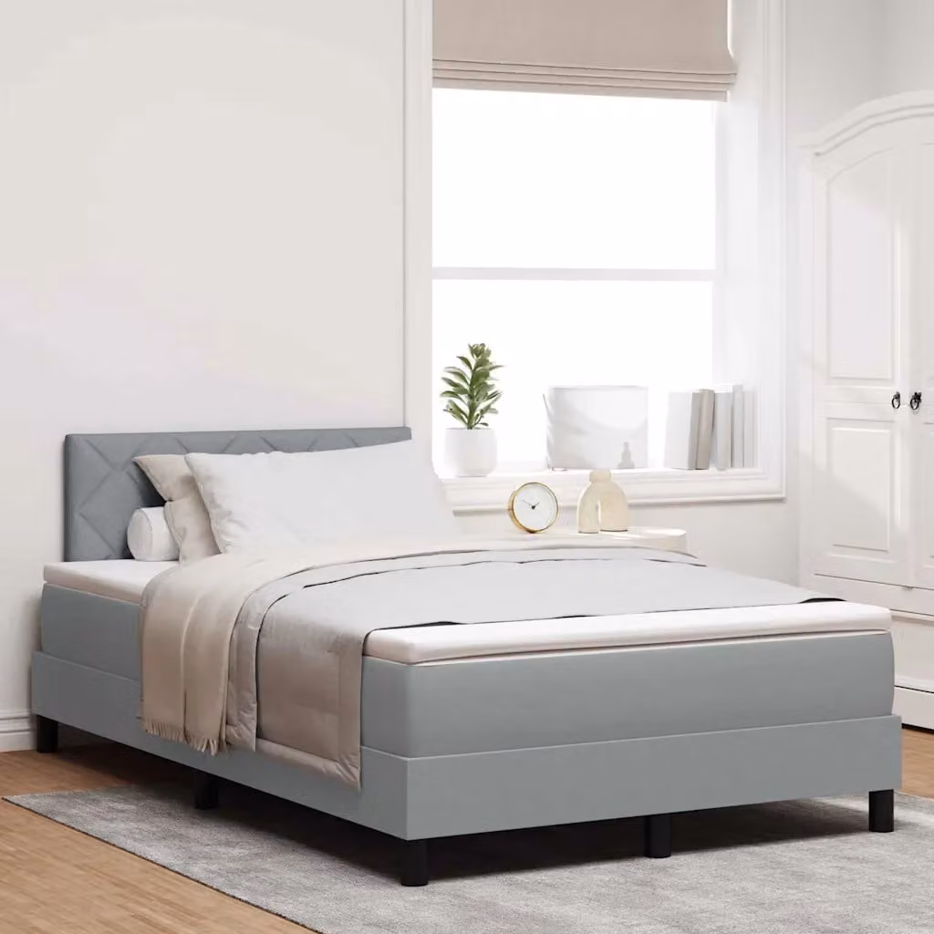 Letto ibrido con testiera vidaXL in tessuto grigio L: 120 cm, P: 200 cm