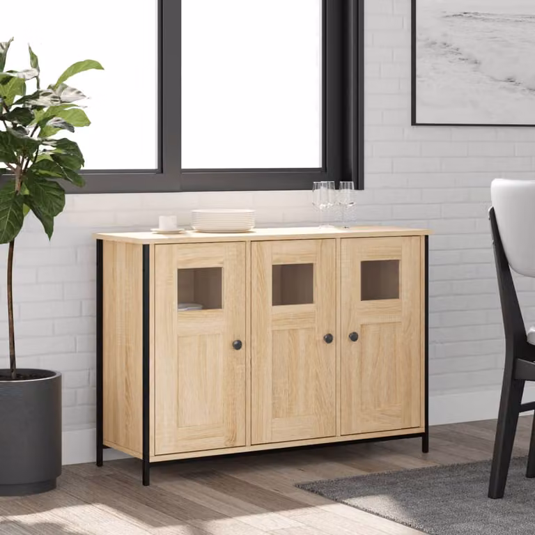 Credenza vidaXL in Rovere Sonoma con finitura opaca, L 100 x P 35 x H 70 cm