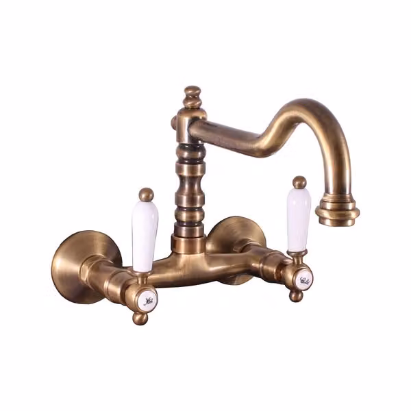 Slezák-RAV Miscelatore per lavello/lavandino Slezák RAV Morava Retro MK502/28SM Colore: ottone vecchio, Dimensioni: 100 mm