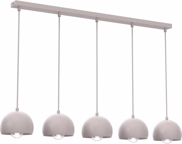 Lampada sospesa moderna Sool a cupole in metallo beige con 5xE27 dimmabile