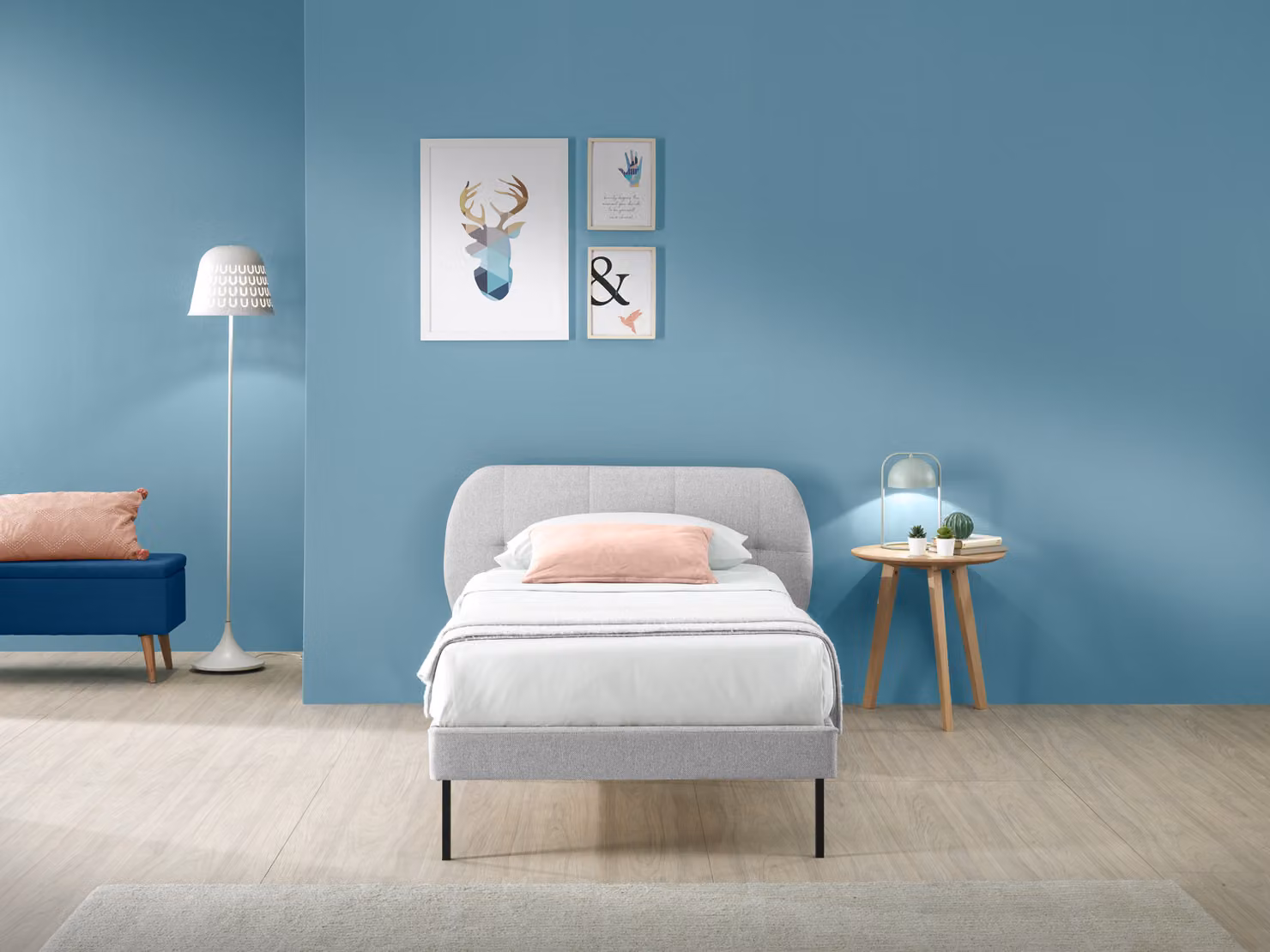 Letto MADRID 90 x 200 cm Grigio chiaro