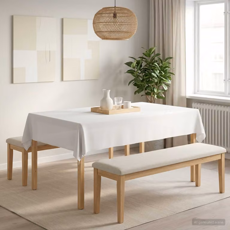 Tovaglia rettangolare vidaXL bianca in poliestere idrorepellente e antimacchia, L 110 cm x P 160 cm