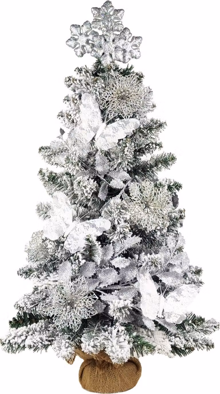 Albero di Natale artificiale decorato DESIDERIO DI NATALE 60 cm con illuminazione a LED IN VASO
