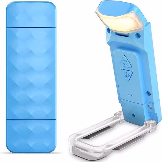 Lampada da mano - Lampada da lettura portatile - Falbar - Filtro luce blu - Ricaricabile tramite USB - 500 mAh - Blu