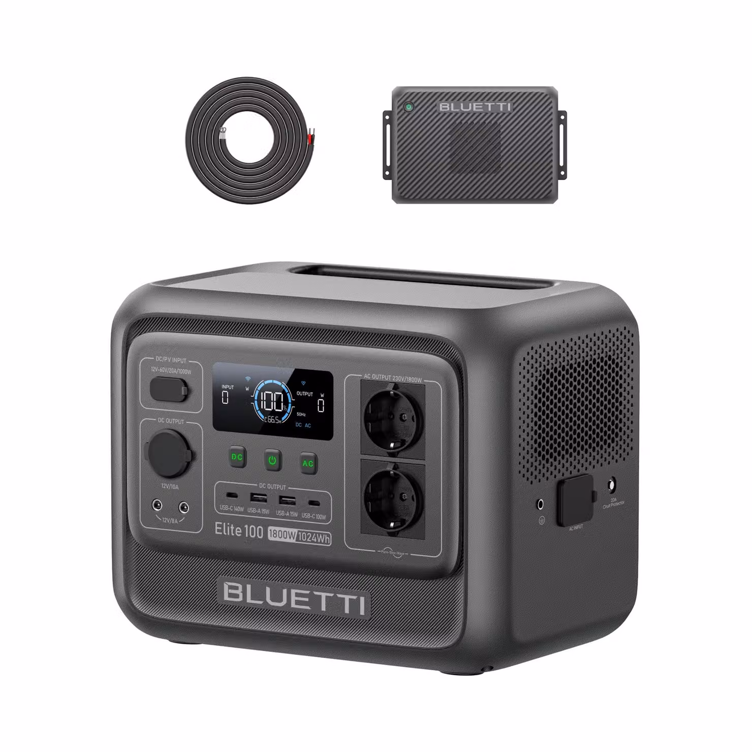 BLUETTI Elite 100 V2: stazione di ricarica portatile e caricabatterie 2, generatore-caricabatterie da 1024 Wh, ricarica rapida in auto in 1,2 ore per campeggio in auto, camper e viaggi