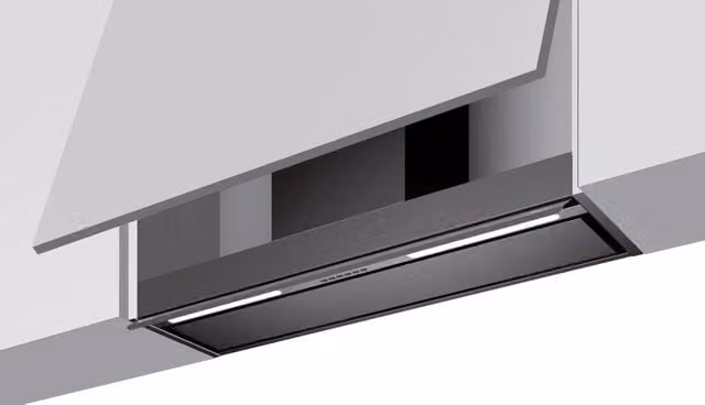 Cappa da incasso Profile Baraldi Nera con aspirazione 700 m3/h e display LED