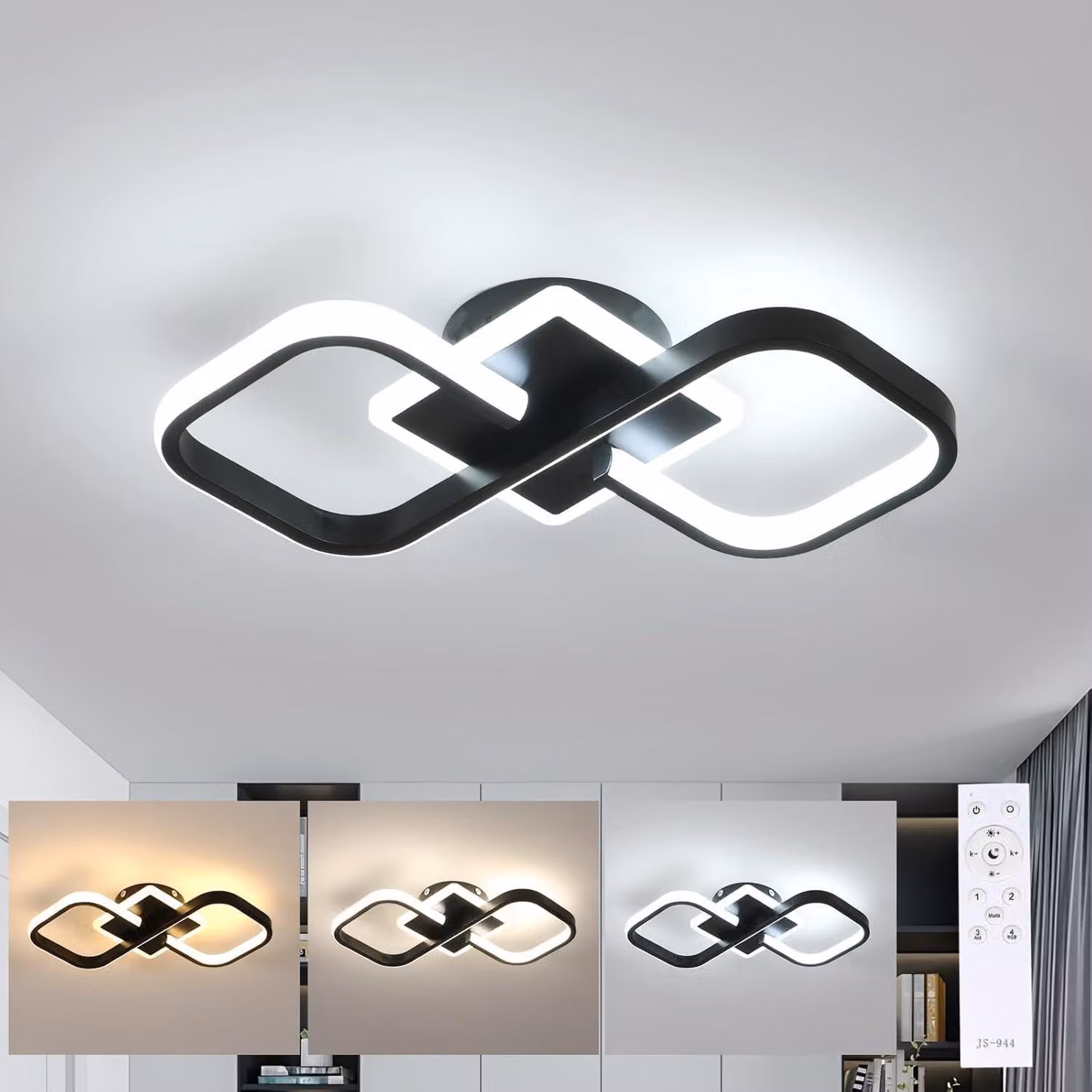 Lampada a LED da soffitto, dimmerabile, 40W, 4500 lumen, con telecomando