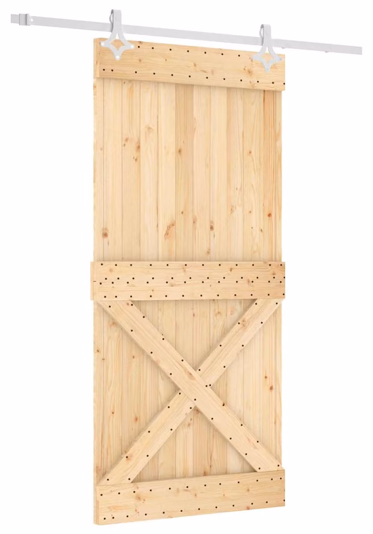 Porta scorrevole Naturale e Bianco 95 x 210 cm