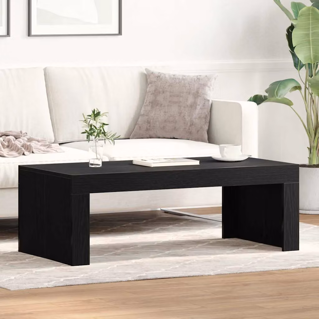 vidaXL Tavolino da salotto moderno in MDF nero L: 102 cm, P: 50 cm, H: 35 cm