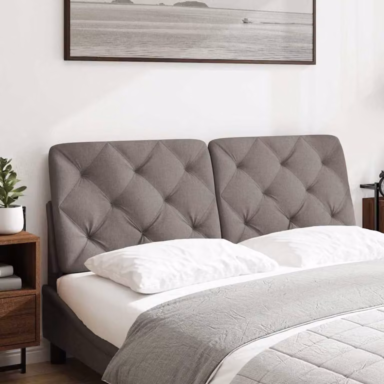 vidaXL Cuscino Testiera Tortora 140 cm in Tessuto