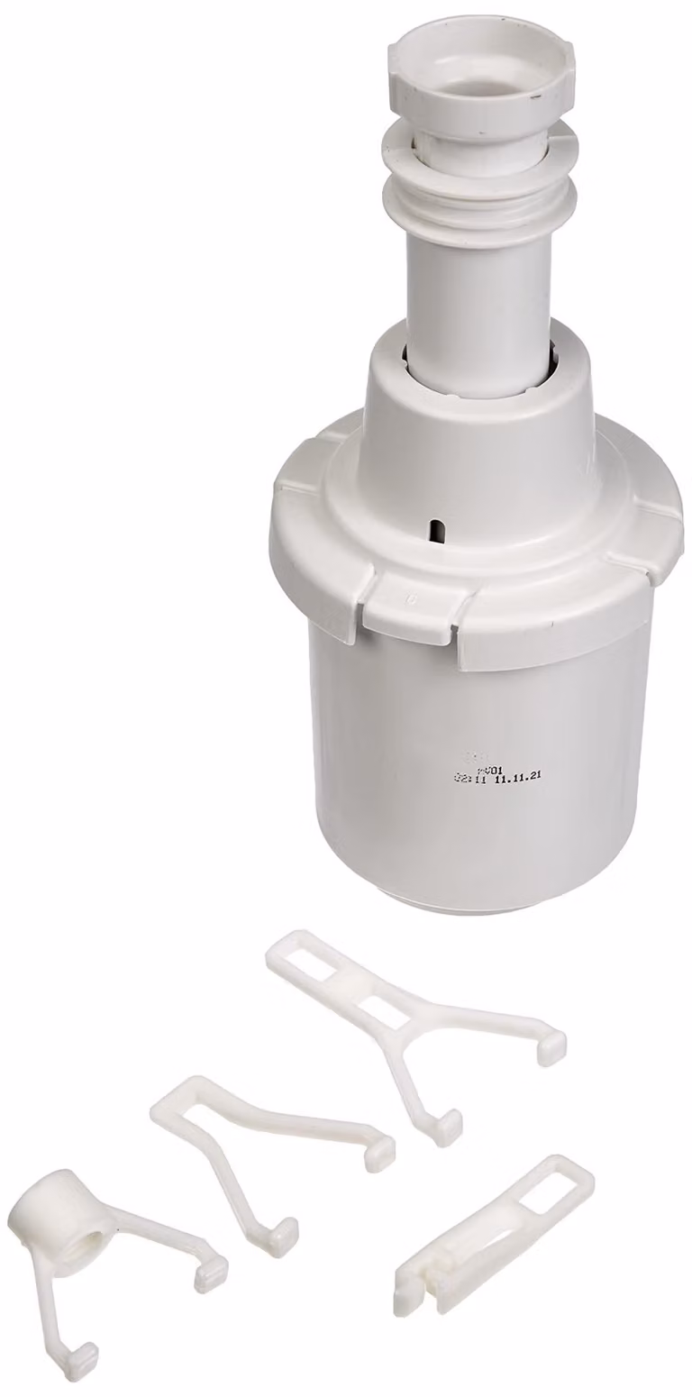 Geberit 240113001, campana universale per scarico con tubo di supporto telescopico, colore bianco