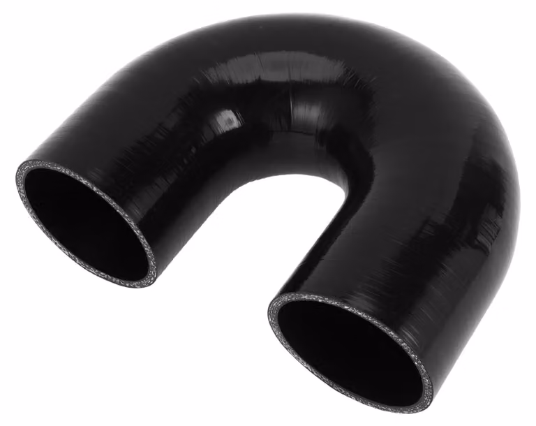 Tubo per liquido di raffreddamento a 180 gradi - in silicone - diametro interno 70 mm - lunghezza 120 mm - resistente alle temperature fino a 300 °C - tessuto multistrato - tubo in silicone