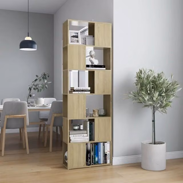 Libreria divisorio Design Mania in MDF color marrone, L: 60 cm, P: 24 cm, H: 186 cm