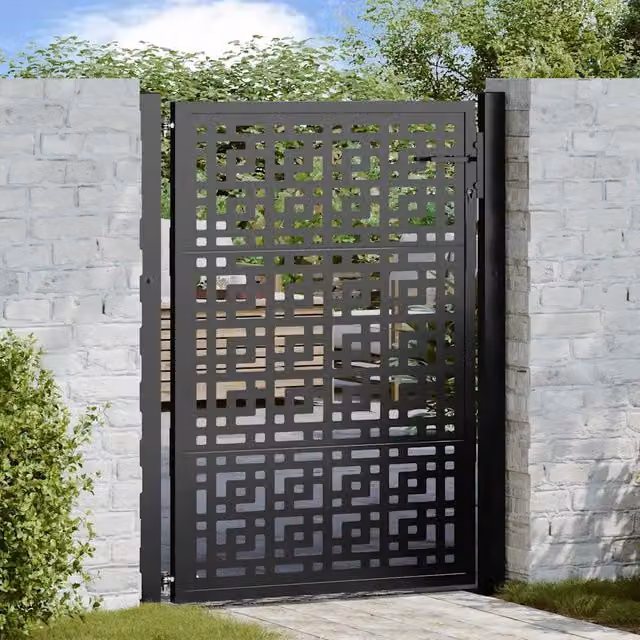 Cancello da giardino nero 100x125 cm con design a croce 4101000
