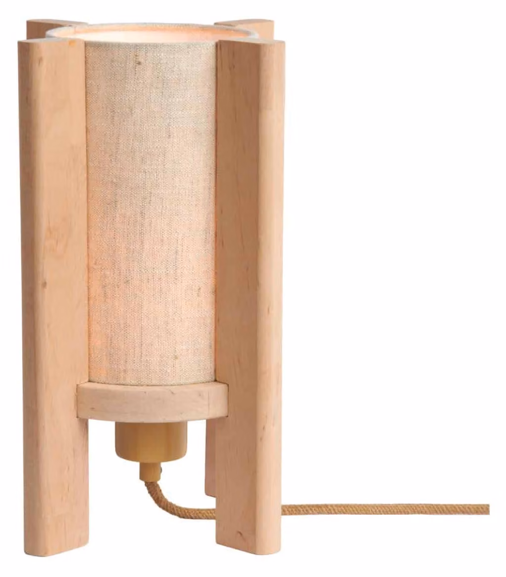 GOOD&MOJO - Lampada da tavolo Corsica - Beige - Ø17,5x30 cm - Lampada da comodino, soggiorno, camera da letto