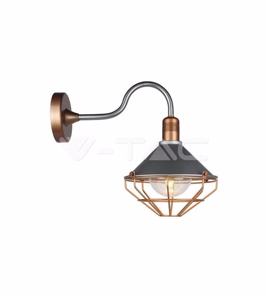 Lampada LED da Muro a Lanterna in Vetro con Portalampada E27 IP65 e Finiture in Bronzo