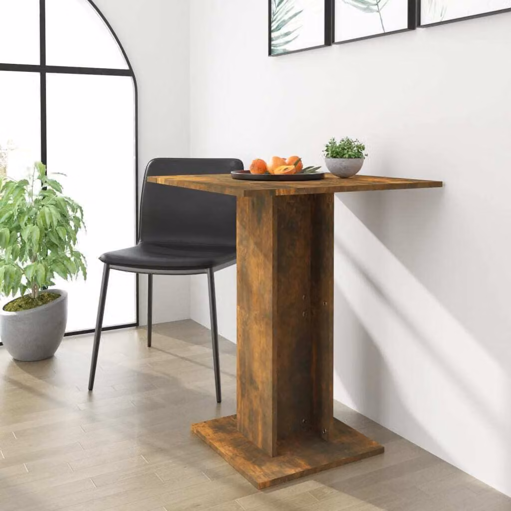 The Living Store Tavolo da bistrot in rovere fumé 60x60x75 cm Materiale in legno