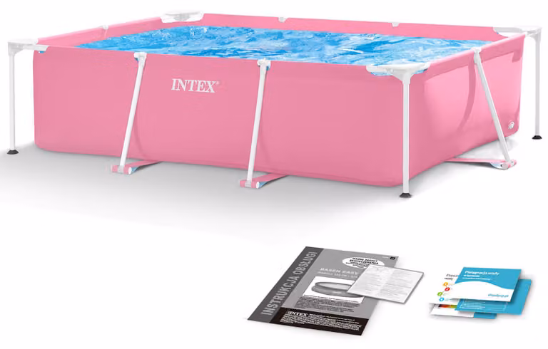 Piscina da giardino con struttura a telaio, grande, rettangolare, 220x150 cm, INTEX 28266