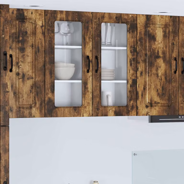 vidaXL Mobiletto da cucina moderno in legno e MDF marrone con ante a battente e ripiani interni L/P/H: 40 x 31 x 80 cm