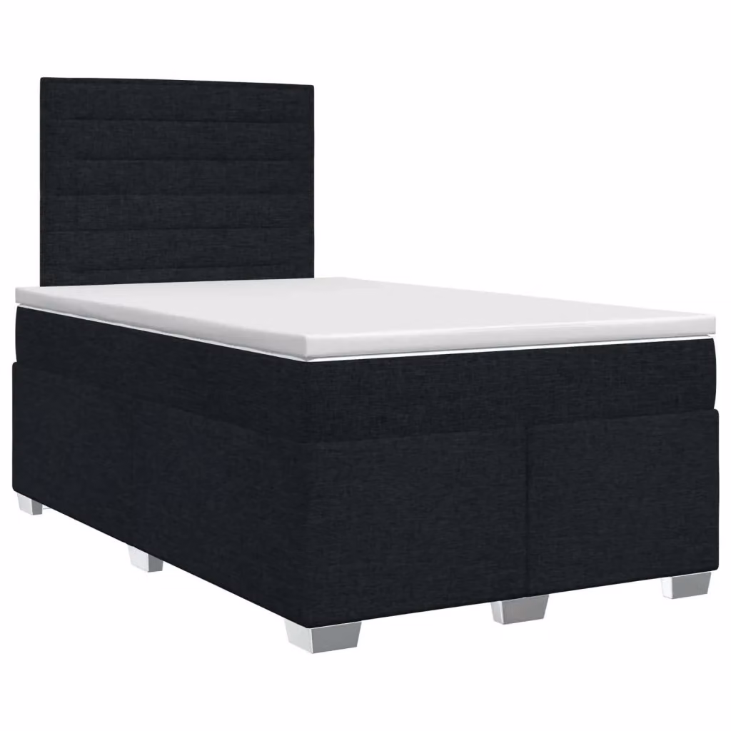 Letto box spring con materasso ibrido vidaXL in tessuto nero L/P: 120 x 200 cm – 2