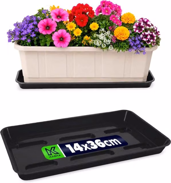 Supporto per vaso da fiori KADAX 40 cm, fioriera da balcone, vassoio in plastica