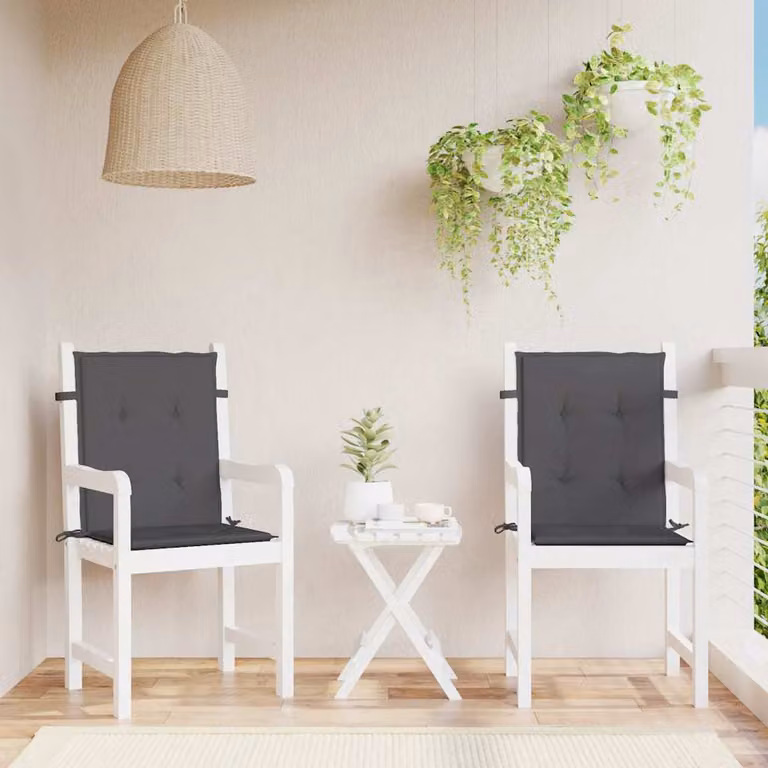 Set di 2 cuscini per sedie da giardino vidaXL in poliestere antracite L 100 cm x P 50 cm x H 3 cm