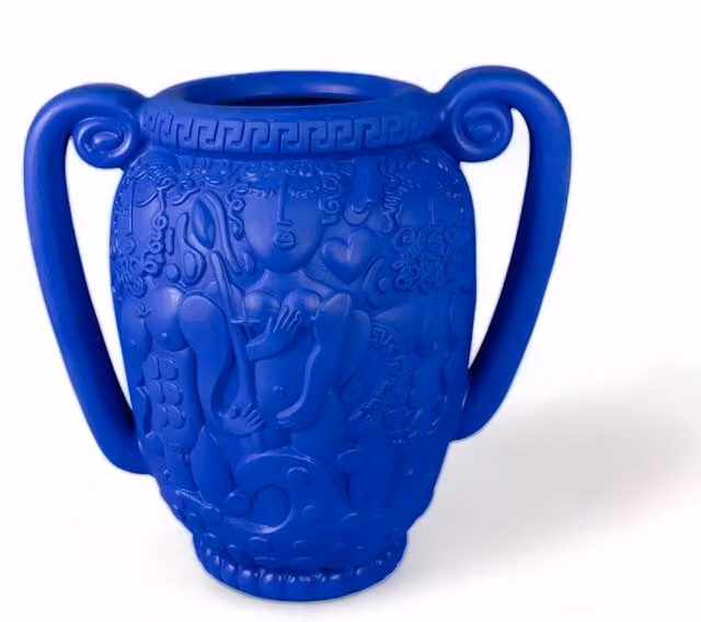 Vaso Amphora Blue Seletti in ceramica per tavolo