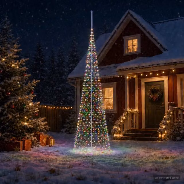 Luci per albero di Natale con picchetti e asta per bandiera 3468869