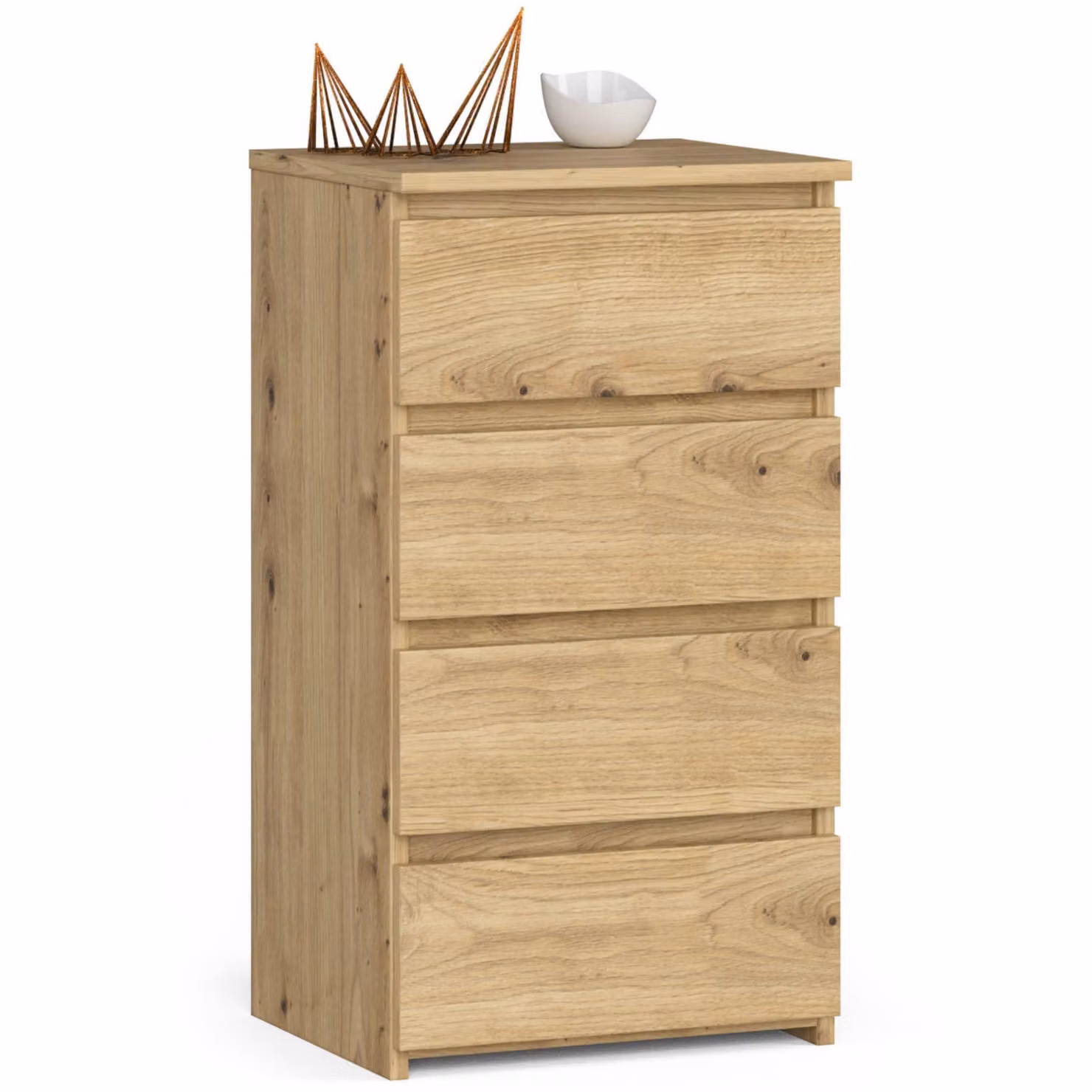 Comò CL4 40 cm in Rovere Artisan con 4 Cassetti e Montaggio Facile