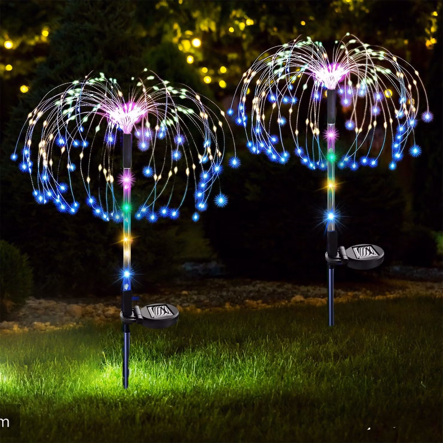 Lampade da giardino solari, confezione da 2, 120 LED, 7 colori, impermeabili