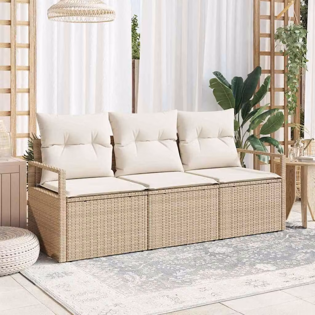 Maison Exclusive - Set di divani 3 pcs Beige polyrattan
