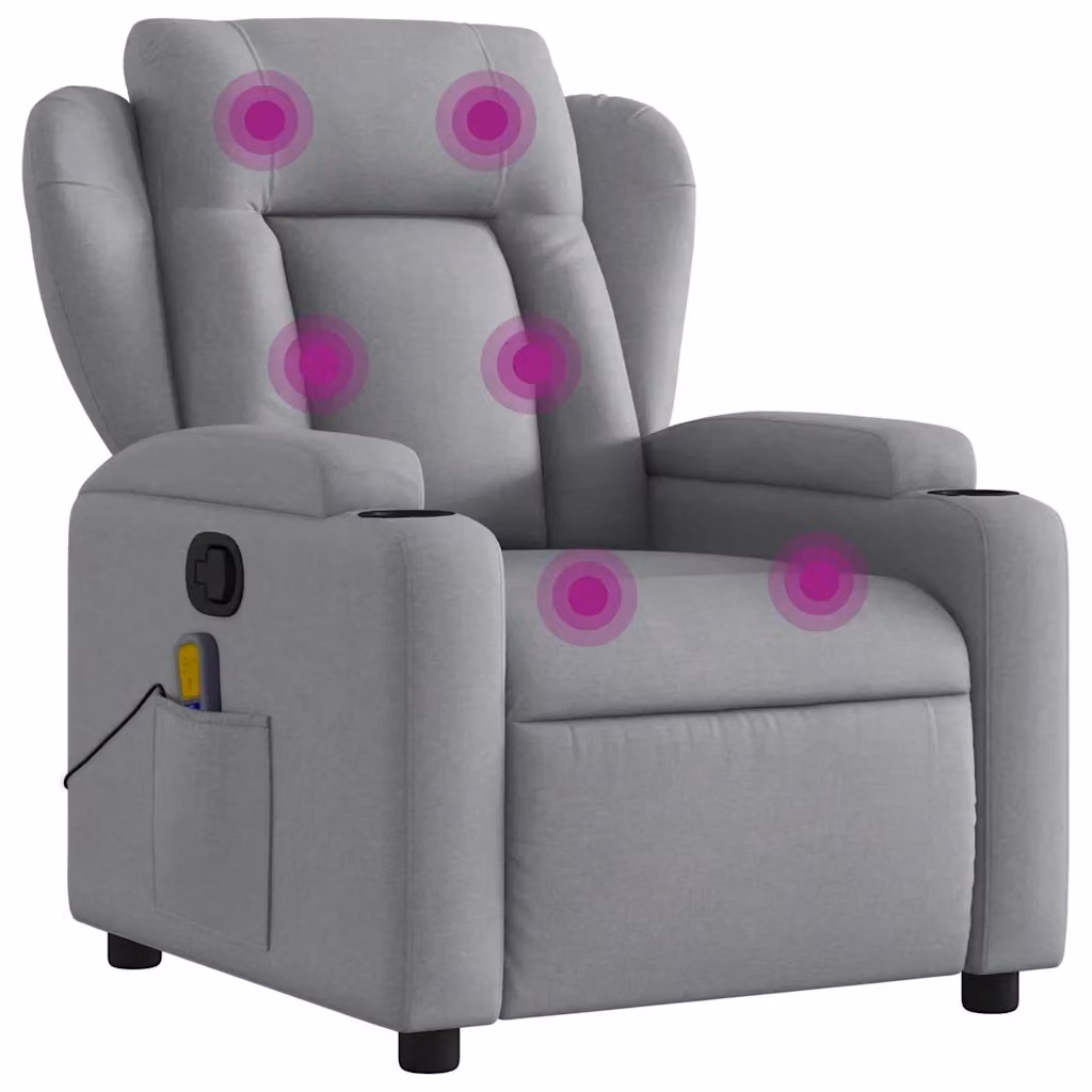 Poltrona relax reclinabile vidaXL in tessuto grigio con braccioli e leva manuale – 2