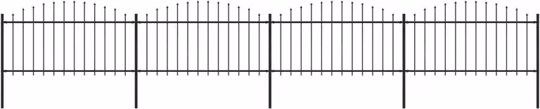 Recinzione da Giardino con Punta a Lancia in Acciaio 714,5x150 cm Nero
