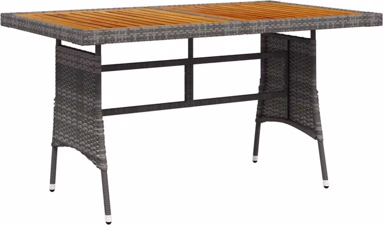 Maison Exclusive - Tavolo da giardino grigio 130x70x72 cm in rattan sintetico e legno massello di acacia