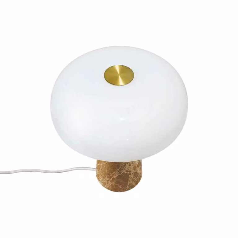 DFTP by Nordlux Lampada da tavolo Glossy, Crema / Ambra, Soggiorno / Sala da pranzo, Pietra, Scandinavo, Lampada da tavolo