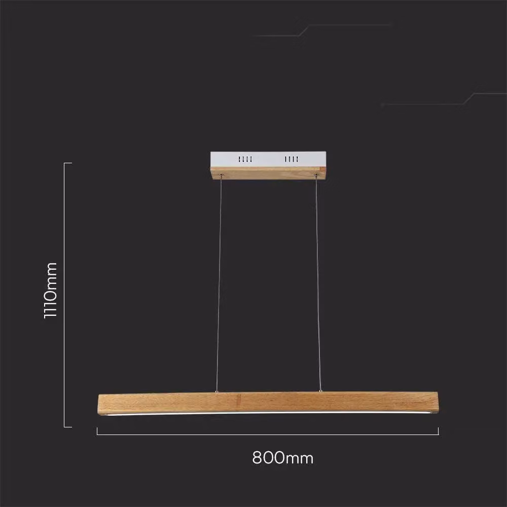 Lampada sospesa LED V-TAC VT-7582 in legno e bianco, luce 4000K, L: 80 cm – 2
