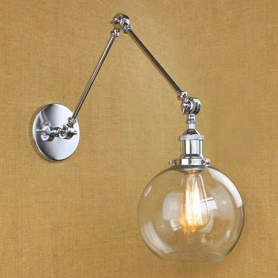 Lampada da Parete Vintage con Vetro Cristallo