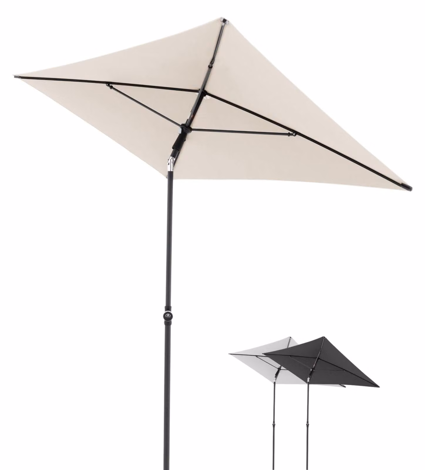 Ombrellone da giardino rettangolare inclinabile - 180 x 120 cm - Protezione UV 50+ - Naturale