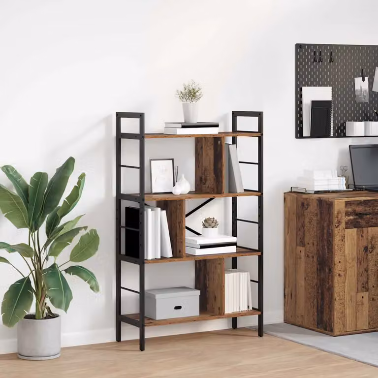 Libreria a 7 livelli vidaXL in stile industrial, colore marrone, L 75 cm x P 30 cm x H 123,5 cm
