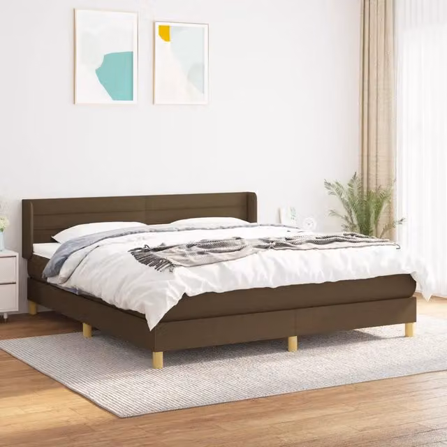 Letto Ibrido con Giroletto a Molle e Materasso vidaXL, Marrone e Bianco, L/P/H: 180 x 200 x 88 cm