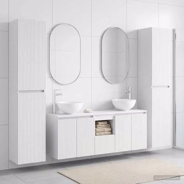 Set di mobili per il bagno 5 pz Bianco 195 x 35 x 100 cm 3406023
