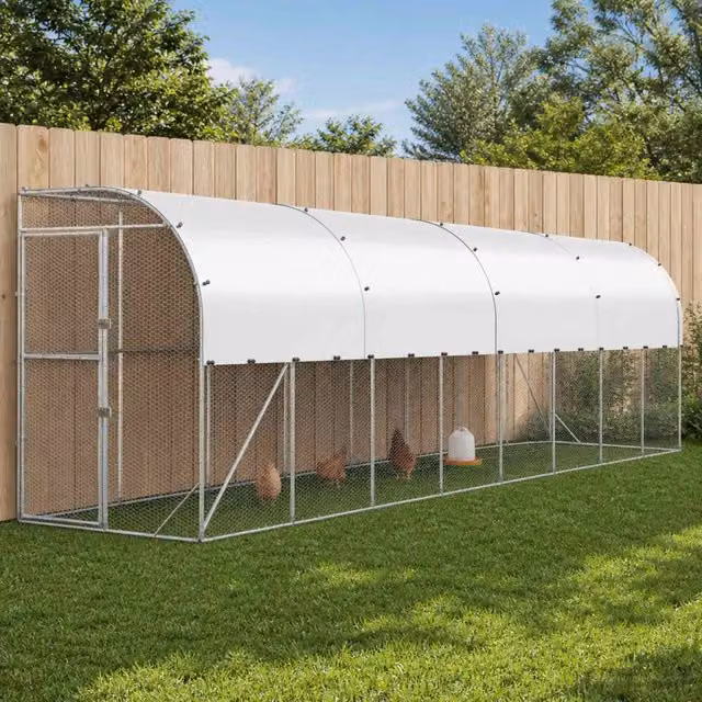 Gabbia per Polli Contro il Muro Argento 600 x 150 x 215 cm 3434723