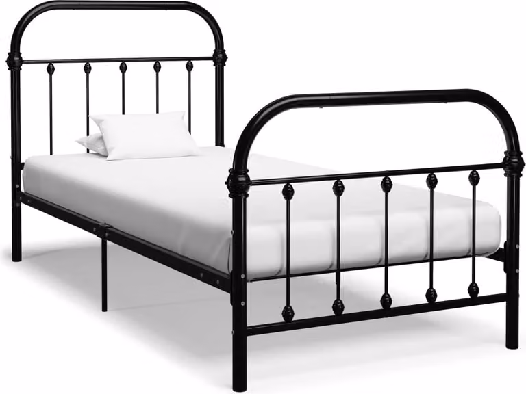 The Living Store Struttura letto in metallo nero 90×200 cm