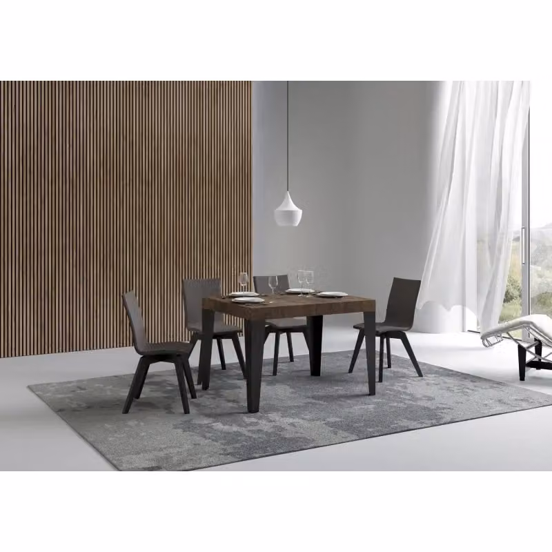 Tavolo allungabile Itamoby moderno in legno e metallo, L/P/H: 110 x 70 x 77 cm, estensibile fino a 194 cm, colore Noce e Antracite – 2