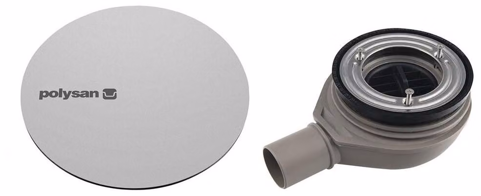 Sifone per piatto doccia MIRAI, diametro 90 mm, DN40, copertura in acciaio inossidabile
