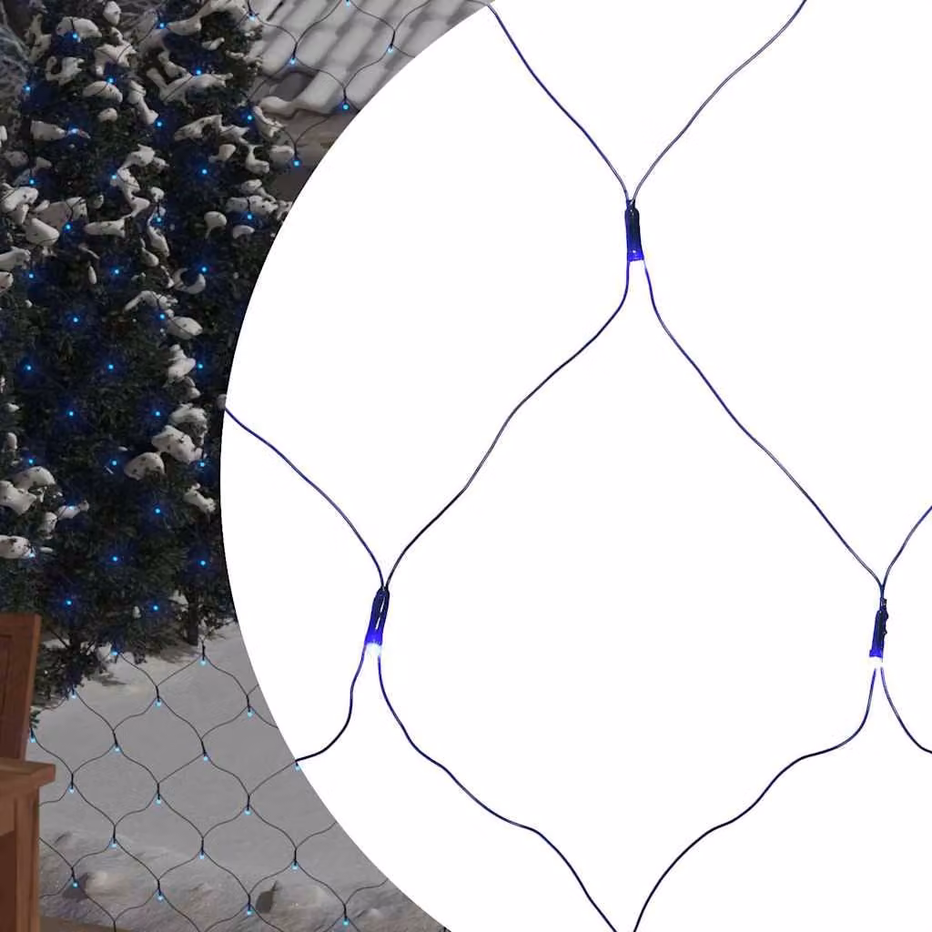 vidaXL Luci di Natale a Rete LED Blu, 544 LED, 4x4 m, per Interni ed Esterni