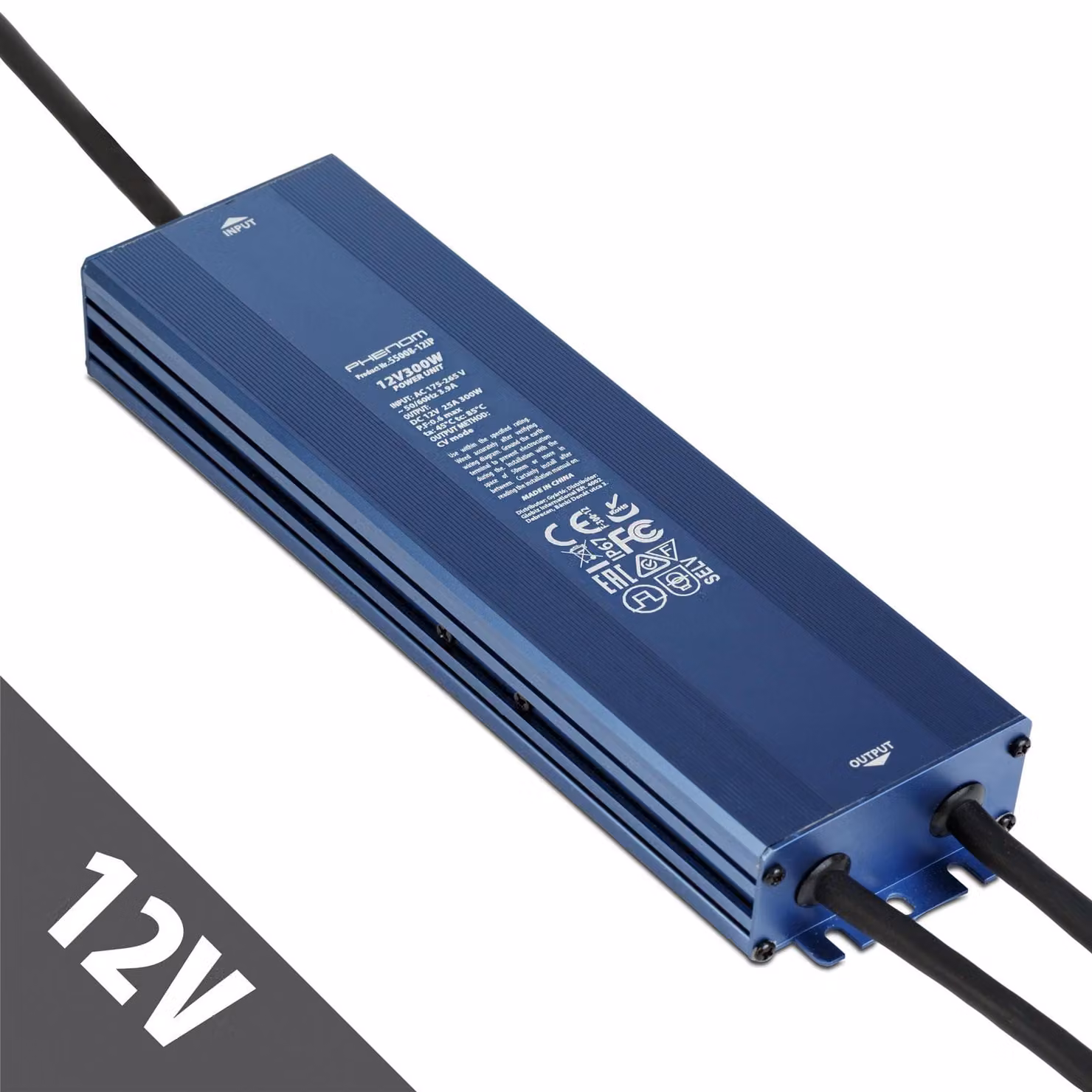 Alimentatore LED 12 V 300 W IP67 impermeabile - Trasformatore 12 V CC 25 A - Driver LED per esterni - Adatto per strisce LED, telecamere e illuminazione da giardino [55008-12IP]