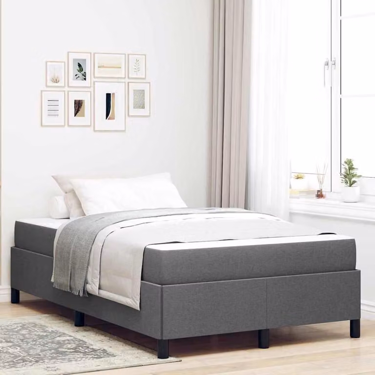 Maison Exclusive - Letto boxspring grigio scuro 120 x 200 cm tessuto